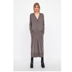 Zara Limited Edition Long Cardigan with Pockets